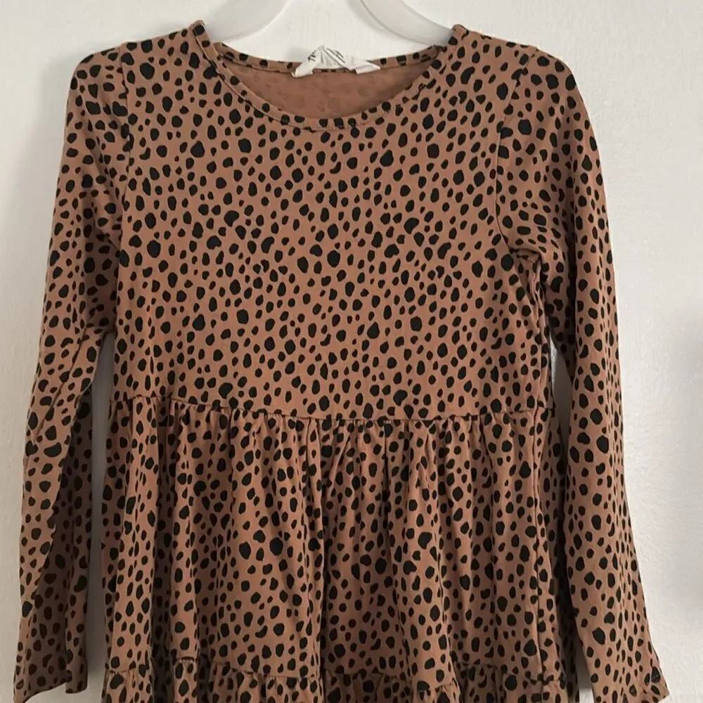 H&M Leopard print girls dress EUC